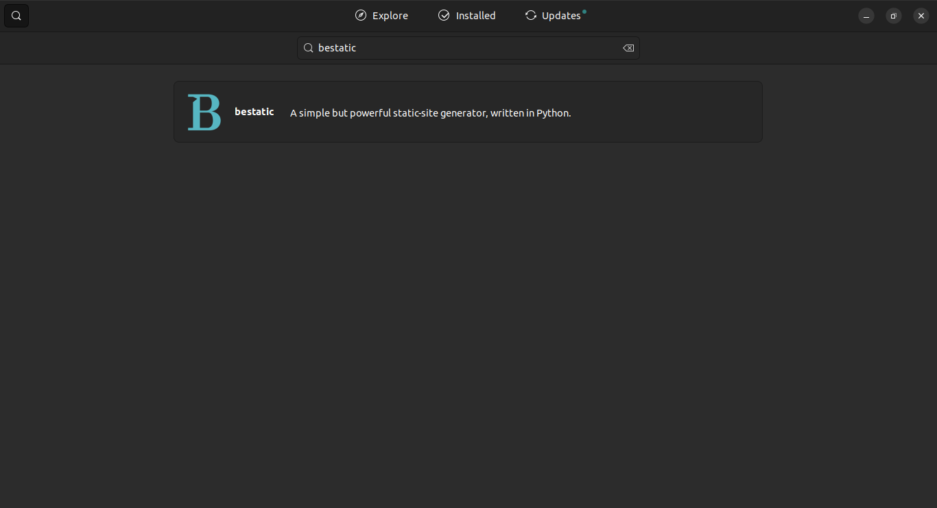 Bestatic Installation Start linux