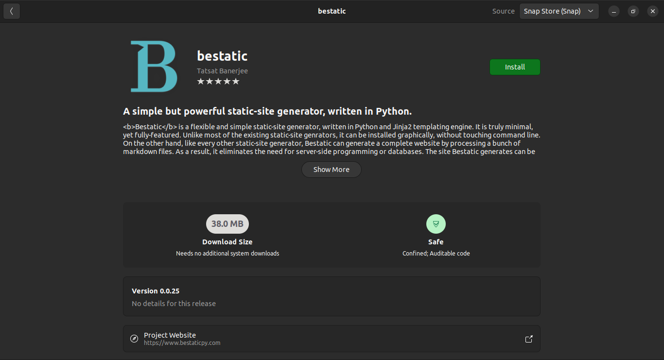 Bestatic store page linux