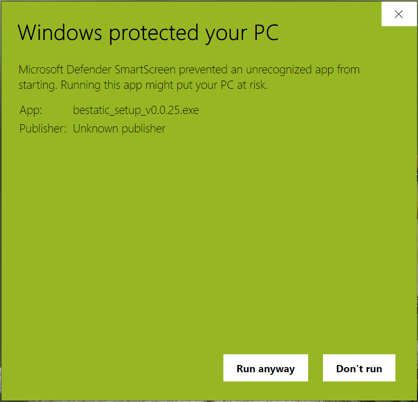 Bestatic microsoft smartscreen defender